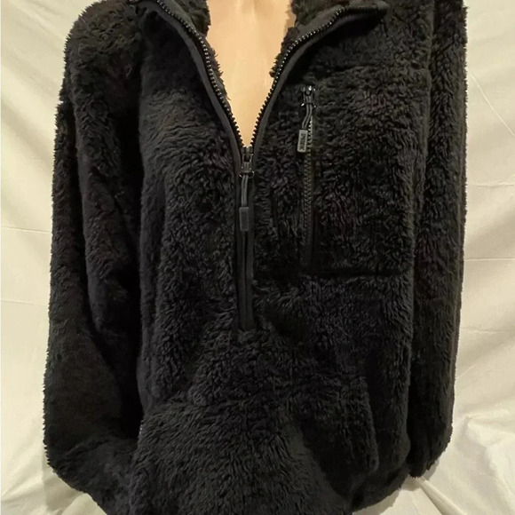 VICTORIA SECRET PINK LIMITED ED FAUX FUR BLACK PULLOVER RARE SOFT COMF size S - Picture 5 of 7